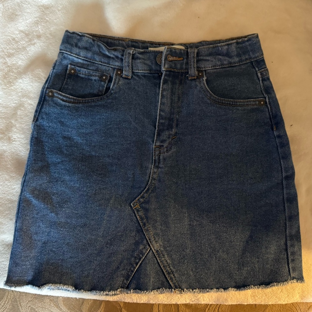 Levi's Blue Denim Skirt with Raw Hem